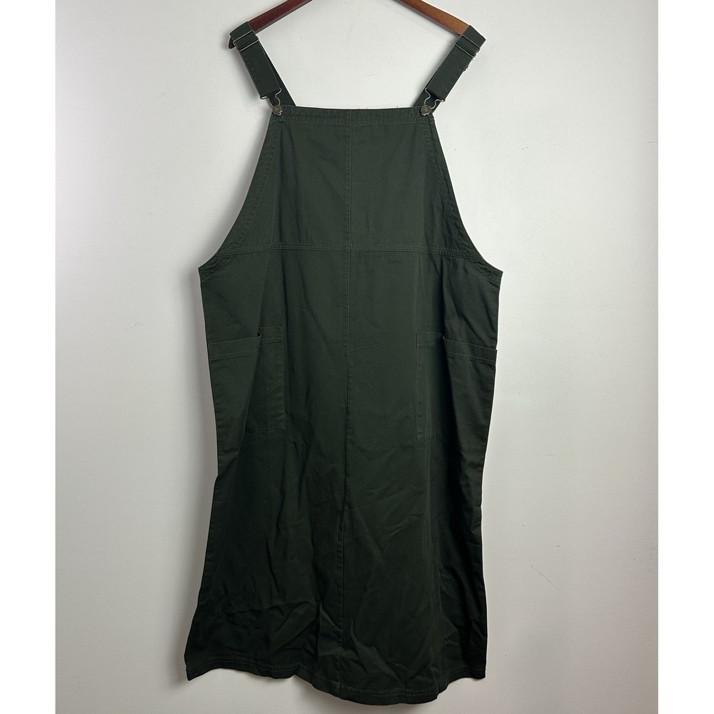 Classic Olive Green Pinafore Midi Dress